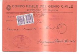 76437) Lettera Tassa A Carico Del Destinatario Con 2x 50 Cent. Del Servizio Da Enna  A Gagliano Il 9-9-1936 - Strafport