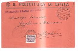 76439) Lettera Tassa A Carico Del Destinatario Con 50 Cent. Del Servizio Da Enna  A Gagliano Il 16-12-1936 - Taxe