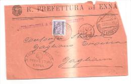 76441) Lettera Tassa A Carico Del Destinatario Con 50 Cent. Del Servizio Da Palermo  A Gagliano Il 5-6-1936 - Taxe