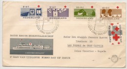 NEDERLAND - 1963  CROIX-ROUGE Yvert # 775/779 Surtax Set On FDC Circulated To Islas Canarias - SPAIN - Briefe U. Dokumente