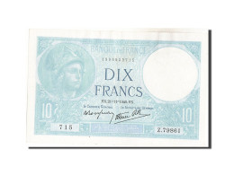 Billet, France, 10 Francs, 10 F 1916-1942 ''Minerve'', 1940, 1940-11-21, SUP - 10 F 1916-1942 ''Minerve''