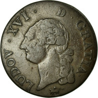 Monnaie, France, Louis XVI, Sol Ou Sou, Sol, 1791, Rouen, TTB, Cuivre, KM:578.3 - 1774-1791 Luis XVI