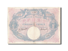 Billet, France, 50 Francs, 50 F 1889-1927 ''Bleu Et Rose'', 1924, 1924-09-02 - 50 F 1889-1927 ''Bleu Et Rose''