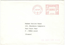 SVIZZERA - SUISSE - HELVETIA - 1987 - Red Cancel, EMA - Viaggiata Da Carouge Per Lille, France - Postage Meters