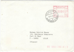 SVIZZERA - SUISSE - HELVETIA - 1989 - Red Cancel, EMA + Annullo Bureau International Du Travail - Viaggiata Da Genève... - Postage Meters