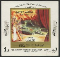 Egypt Souvenir Sheet MNH 1872 - 1997 125 Anniversary Since First Opera Aida In Egypt - Lettres & Documents