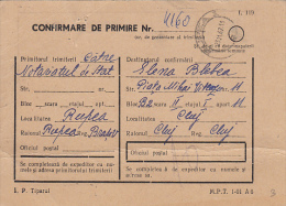 RECEIVING CONFIRMATION OF REGISTERED LETTER, FROM RUPEA TO BRASOV, 1967, ROMANIA - Lettres & Documents