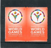 ETATS-UNIS      2 Timbres Se Tenant Forever   2015     Special Olympics World Games    Neufs - Nuevos