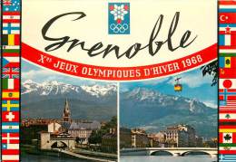 GRENOBLE  Xes JEUX OLYMPIQUES D'HIVER 1968  CARTE MULTIVUES - Grenoble
