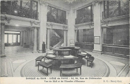 Banque Du Rhin - Siège De PARIS : 52, 54, Rue De Châteaudun - Vue Du Hall Et De L´Escalier D´Honneur - Banques
