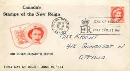 1954  Queen Elizabeth  Wilding Portrait 6¢ Definitive  Unknown Cachet - 1952-1960