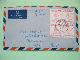 New Zealand 1958 FDC Cover To Australia - Nelson City Cent. - Arms Cross - Brieven En Documenten