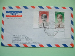 New Zealand 1973 Cover To USA - Prince Edward - Health Stamps (Scott B87/B88) - Storia Postale