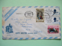 New Zealand 1974 Cover To England - Christmas - Arms Queen Elizabeth II - Car Vintage - Covers & Documents