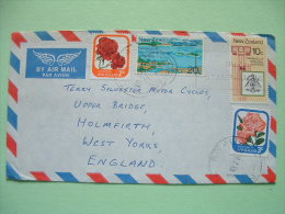 New Zealand 1978 Cover To England - Flowers Roses Ashburton Cent. - Bay Of Island County Cent. - Brieven En Documenten