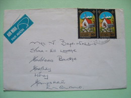 New Zealand 1981 Cover To England - Christmas - Church - Air Mail Label - Brieven En Documenten