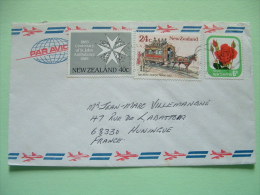 New Zealand 1985 Cover To France - St. John Ambulance Cross - Nelson Horse Tram - Flower Rose - Covers & Documents