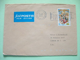 New Zealand 1994 Cover To England - WW II Victory (Scott 1191 = 2.25 $) - Fast Post Label - Covers & Documents