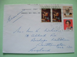 New Zealand 1995 Cover To England - Queen Elizabeth II - King Te Ata-o Tu - Christmas Virgin By Corregio - Brieven En Documenten