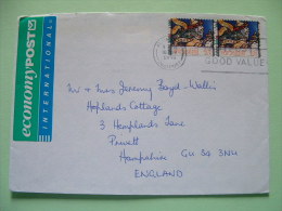 New Zealand 1996 Cover To England - Christmas - Following The Star - Economy Pest Label - Lettres & Documents