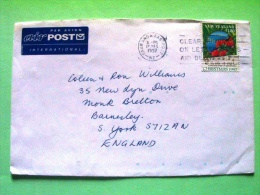 New Zealand 1997 Cover To England - Christmas Music Flowers (Scott 1457 = 2.40 $) - Air Mail Label - Briefe U. Dokumente