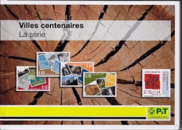 Luxemburgse 100jarige Stadjes Mooie Afstempelingen In Map Met Fotos - Lettres & Documents