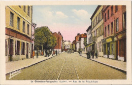 CPA RARE LE CHAMBON FEUGEROLLES RUE DE LA REPUBLIQUE - Le Chambon Feugerolles