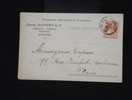 BELGIQUE - Carte Commerciale De Anvers Pour Paris En 1906 - à Voir - Lot P8485 - 1905 Thick Beard