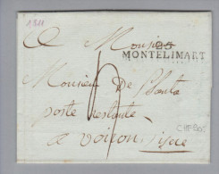 Heimat France 26 Drôme "25 Montelimart" 1811-06-26 Brief Nach Voiron - 1801-1848: Precursors XIX