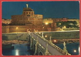 CARTOLINA VG ITALIA - ROMA - Ponte Sul Tevere E Castel Sant´Angelo - Notturno - 10 X 15 - ANN. 1983 - Castel Sant'Angelo