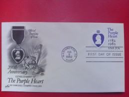 1982 USA - Pre-stamped Envelope - Purple Heart Medal 200th Anniv. - Artcraft FDC (Medal)(Washington) - 1981-00