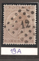 N° 19A Oblitéré - 1865-1866 Profile Left