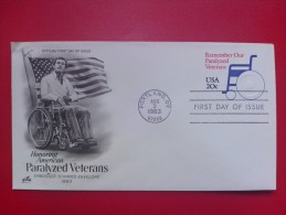1983 USA - Pre-stamped Envelope - Honouring Paralyzed Veterans - Artcraft FDC - 1981-00