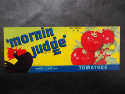 USA - Ancienne étiquette De Caisse De Fruits Et Légumes - (tomates)  (coq) - Fruit En Groenten