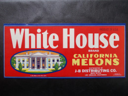 USA - Ancienne étiquette De Caisse De Fruits Et Légumes - (melons) (Maison Blanche) - Fruits & Vegetables