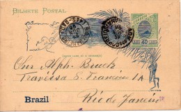 BRESIL ENTIER POSTAL ILLUSTRE 1896 - Postwaardestukken