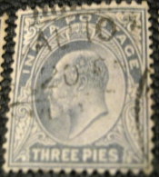 India 1902 King Edward VII 3p - Used - 1902-11 King Edward VII