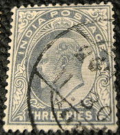 India 1902 King Edward VII 3p - Used - 1902-11  Edward VII