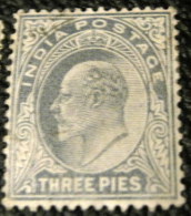 India 1902 King Edward VII 3p - Used - 1902-11  Edward VII