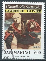 1990 SAN MARINO USATO LAWRENCE OLIVER 600 LIRE - VA25 - Gebraucht
