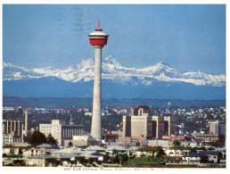(PH 404) Canada Posted To Australia - Return To Sender (RTS - DLO) Purple Cachet Back Of Postcard - Calgary Tower - Calgary