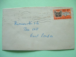 South Africa 1954 Cover To East London - Flags Arms Of Orange Free State - Cartas