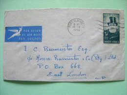 South Africa 1956 Cover To East London - Paul Kruger - Antelope Air Mail Logo - Cartas