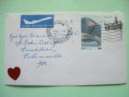 South Africa 1986 Cover To England - Rocks Mountain Building Air Mail Label - Briefe U. Dokumente