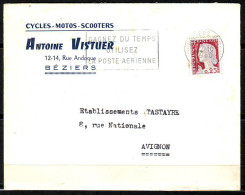 Secap De BEZIERS Ppal  Le  22 10 1960   GAGNEZ DU TEMPS...  Entete  PUB   " CYCLES-MOTOS-SCOOTERS " - 1960 Marianne De Decaris
