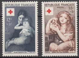 France 1954 Croix Rouge Yvert#1006-1007 Mint Hinged (avec Charnieres) - Ongebruikt