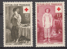 France 1956 Croix Rouge Yvert#1089-1090 Mint Hinged (avec Charnieres) - Ongebruikt