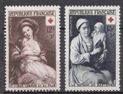 France 1953 Croix Rouge Yvert#966-967 Mint Hinged (avec Charnieres) - Neufs