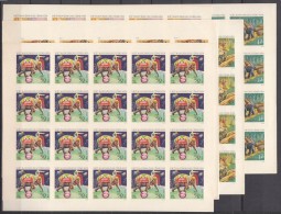 Vietnam 1973/1974 Elephants Mi#751-755 U - Imperforated Mint Never Hinged Full Sheets - Vietnam