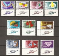 ISRAEL.  Aéros.  1968.  Y&T N°38 à 47  Neufs ** MNH .tabs  .  Série Complète. - Airmail